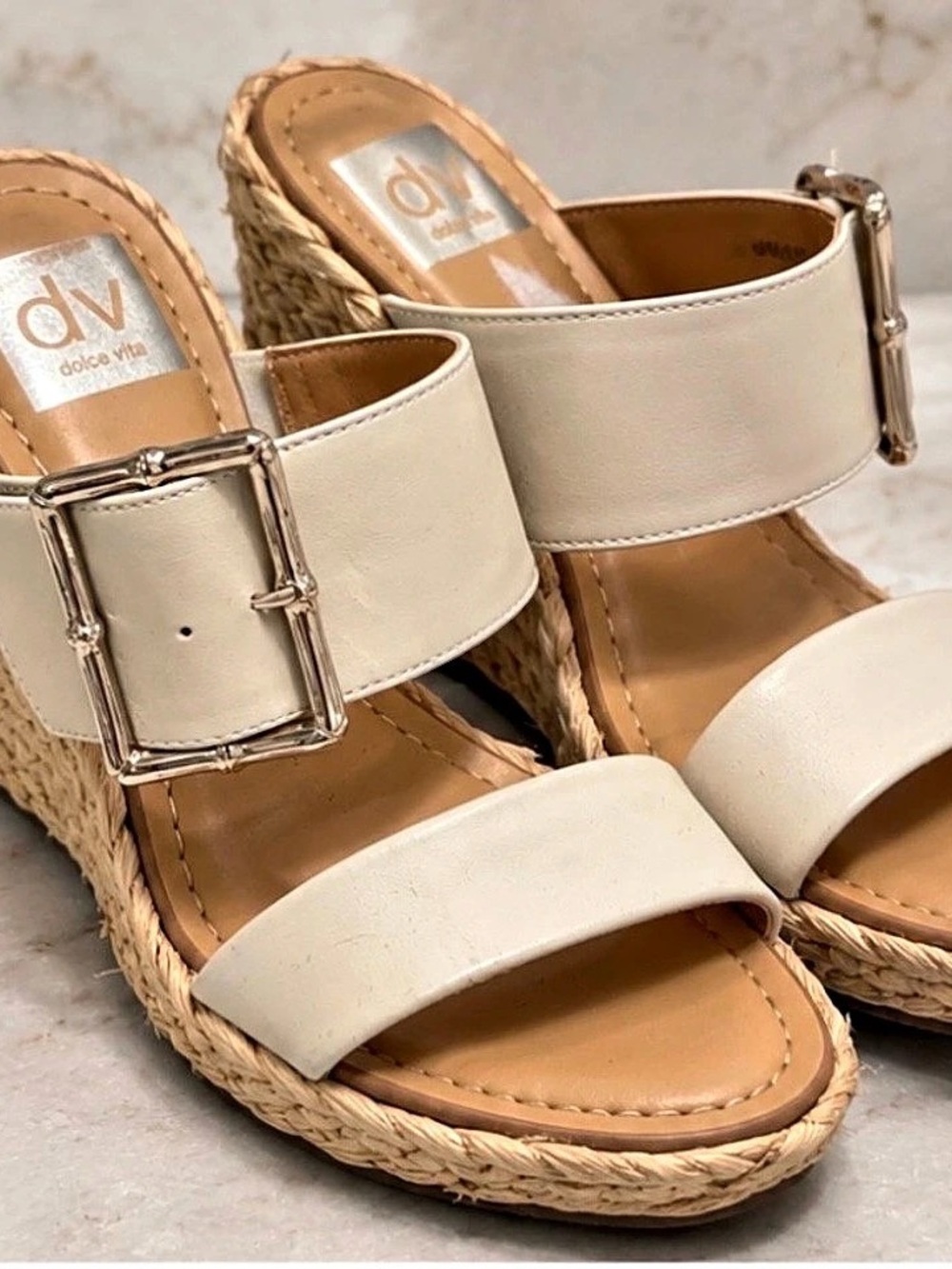 Dolce Vita Wedge Sandals in Cream